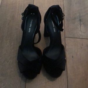 Black velvet heels
